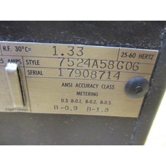 Westinghouse 7524A58G06 Current Transformer W Cover - New No Box