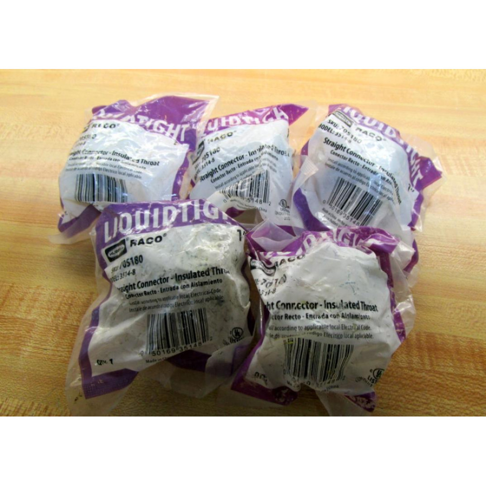 Hubbell 3514-8 Straight Connector 705180 (Pack of 5) Hubbell 3514-8 Straight Connector 705180 (Pack of 5)