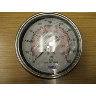 Wika 0-1000 PSI NACE Sour Gas Service Gauge - New No Box Wika 0-1000 PSI NACE Sour Gas Service Gauge - New No Box