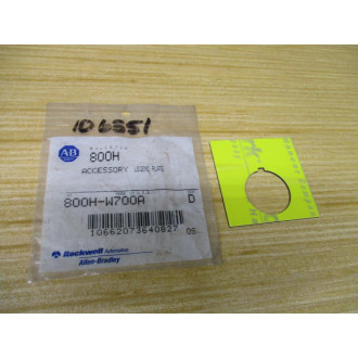 Allen Bradley 800H-W700A Legend Plate 800HW700A Ser. D