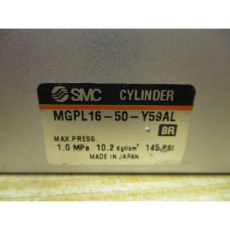 SMC MGPL16-50-Y59AL Compact Guide Cylinder MGPL1650Y59AL - New No Box