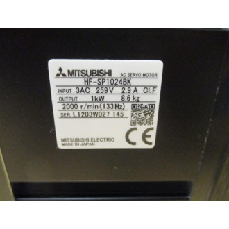 Mitsubishi HF-SP1024BK AC Servo Motor HFSP1024BK