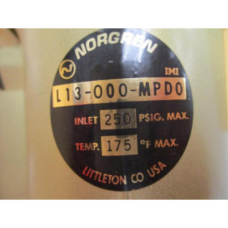 Norgren L13-000-MPD0 Regulator L13000MPD0 - Used