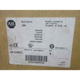 Allen Bradley 100-D180D11 Contactor 100-D180 - Used