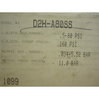 Barksdale D2H-A80SS Pressure Or Vacuum Switch