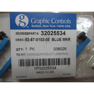 Graphic Controls 32025534 Blue Chart Marker 82-57-0103-05 (Pack of 5)