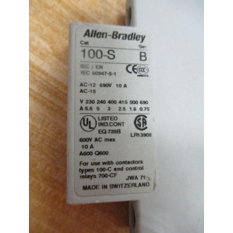 Allen Bradley 100-SA11 Auxiliary Contact 100SA11 Ser.B - New No Box