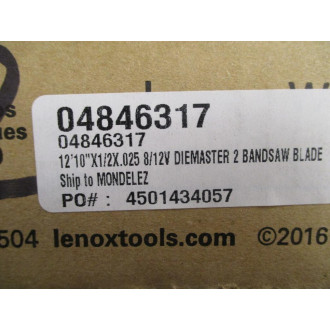 Lenox 82059D2B123910 Diemaster 2 Band Saw Blade 04846317