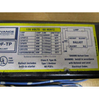 Advance Transformer LX-140F-TP Ballast LX140FTP - New No Box
