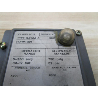Square D 9012 GAWM-6 Pressure Switch 9012GAWM6 - New No Box
