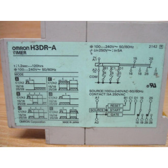 Omron H3DR-A AC100240 Timer H3DR-A - Used