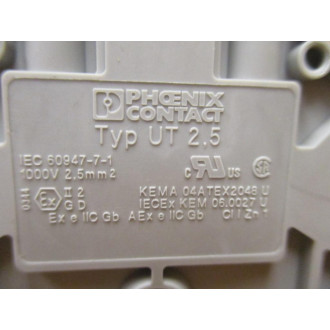 Phoenix Contact UT 2.5 Feed Through Terminal Block 3044076 (Pack of 50) - New No Box