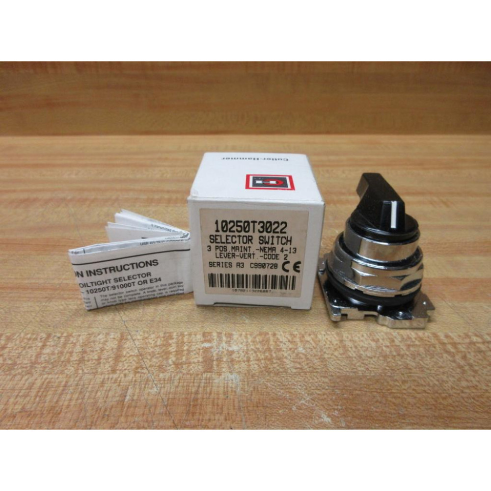 Cutler Hammer 10250T3022 Eaton Selector Switch
