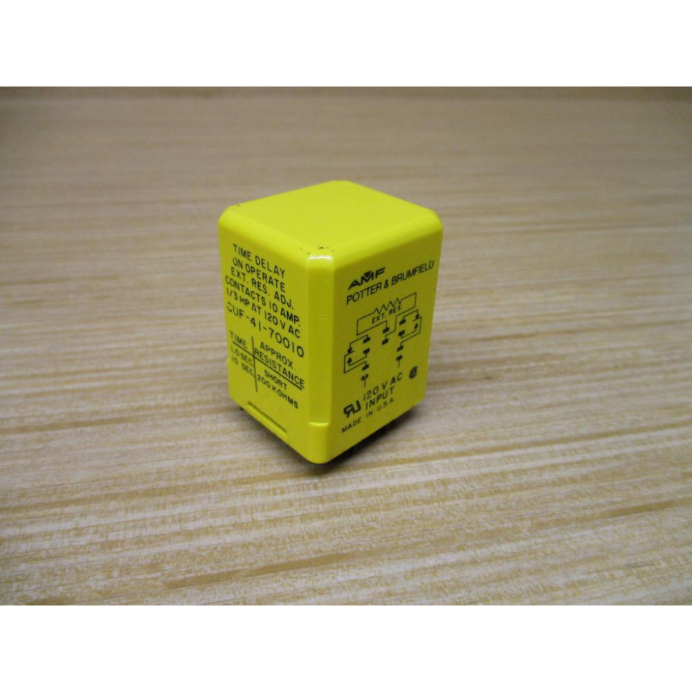 Potter & Brumfield CUF-41-70010 Time Delay Relay CUF4170010 - Used