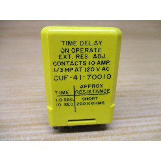 Potter & Brumfield CUF-41-70010 Time Delay Relay CUF4170010 - Used
