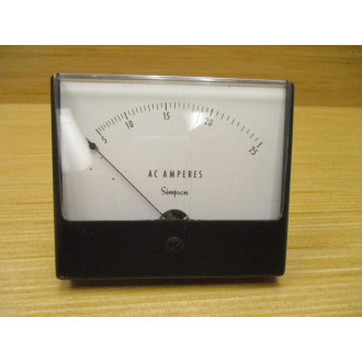 Simpson 0-25 AMP AC Amperes Meter - Used