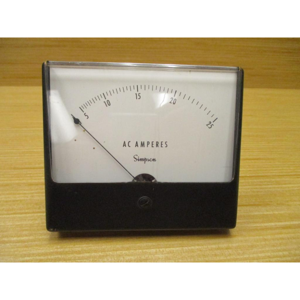 Simpson 0-25 AMP AC Amperes Meter - Used