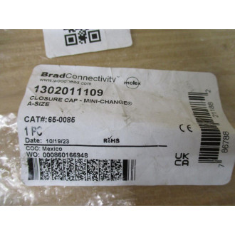 Brad Connectivity 1302011109 Molex Closure Cap 65-0085