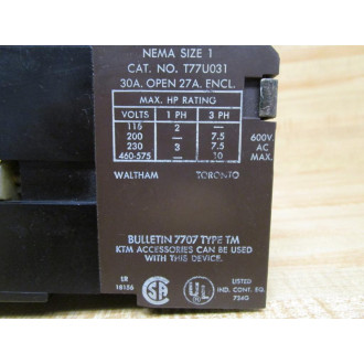 Sylvania T77U031 Contactor - Used