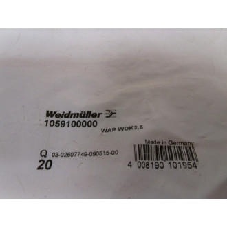 Weidmuller 1059100000 End Plate WAP WDK2.5 (Pack of 22) - New No Box