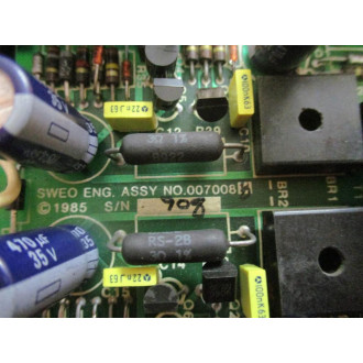 Sweo 0070088 Circuit Board PCB1070091A - Used