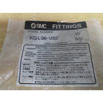 SMC KQL06-U02 Union Elbow KQL06U02 (Pack of 10)