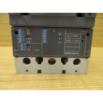 ABB S4N SACE PR211 Circuit Breaker S4NSACEPR211 150 AMP WO Faceplate - Used