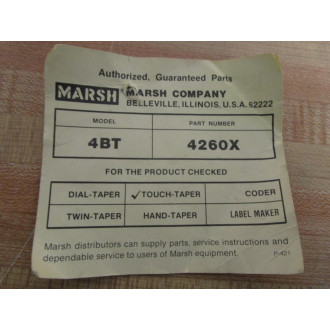 Marsh 4260X Touch-Taper Kit