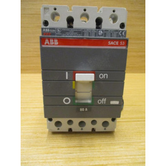 ABB SACE S3 S3N 80A 80A Circuit Breaker SACES3S3N80A Chipped - Used