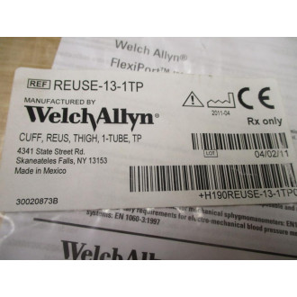 Welch Allyn REUSE-13-1TP FlexiPort Blood Pressure Cuff REUSE131TP