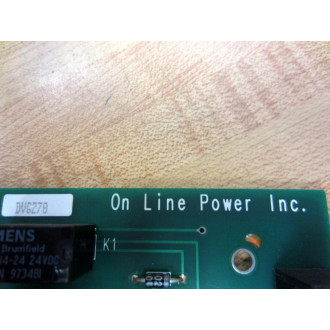 On Line Power 1625-059-01 Snubber Board 1625-059 Rev. D Rev. K - Used