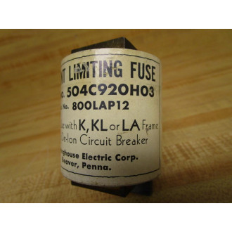 Westinghouse 800LAP12 Current Limiting Fuse 504C920H03 - Used
