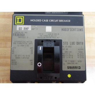 Square D FA 36060 60A Circuit Breaker FA36060 - Used