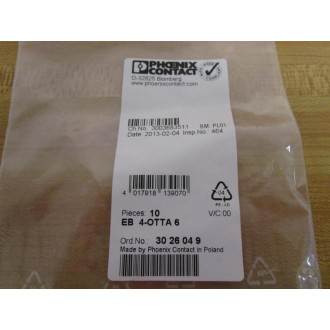 Phoenix Contact EB 4-0TTA 6 Insertion Bridge 3026049 (Pack of 10)