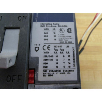 General Electric SEDA36AT0150 150A Circuit Breaker W SAUXPAB1 - Used