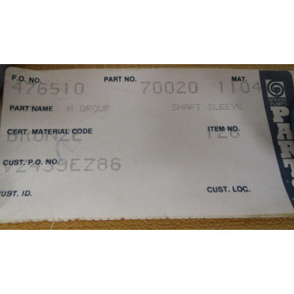 Goulds 70020 1104 Shaft Sleeve 700201104 - New No Box