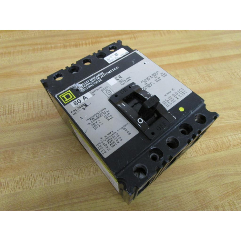 Square D FAL34080 80 A Circuit Breaker - Used