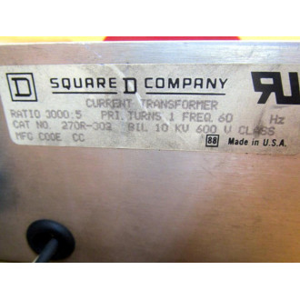 Square D 270R-302 Current Transformer 270R302 - Used