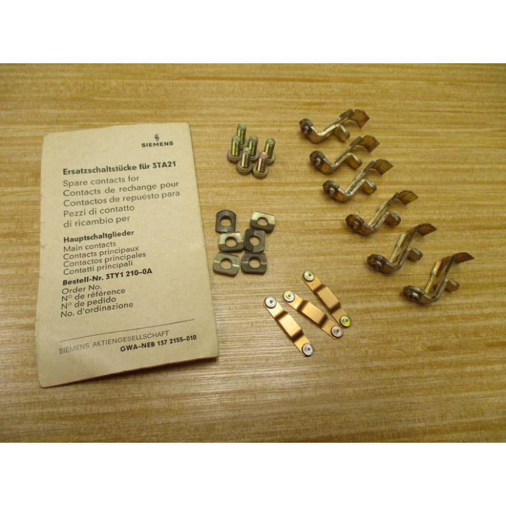 Siemens 3TY1210-0A Contact Kit 3TY12100A - New No Box