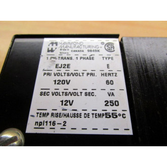 Hammond Manufacturing EJ2E Transformer - New No Box