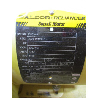 Baldor Reliance EM3546 Super-E Motor 35A011M492G1