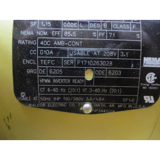 Baldor Reliance EM3546 Super-E Motor 35A011M492G1