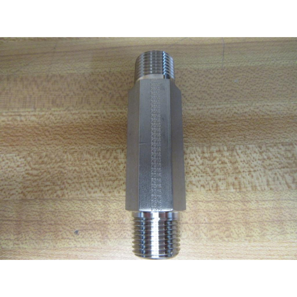 Parker 6-6 MHLN-SS 3.0 Male Hex Long Nipple - New No Box