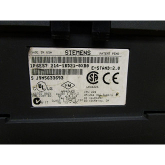 Siemens 6ES7 214-1BD21-0XB0 Power Supply Simatic S7-200 CPU 224 E-Stand 2.0