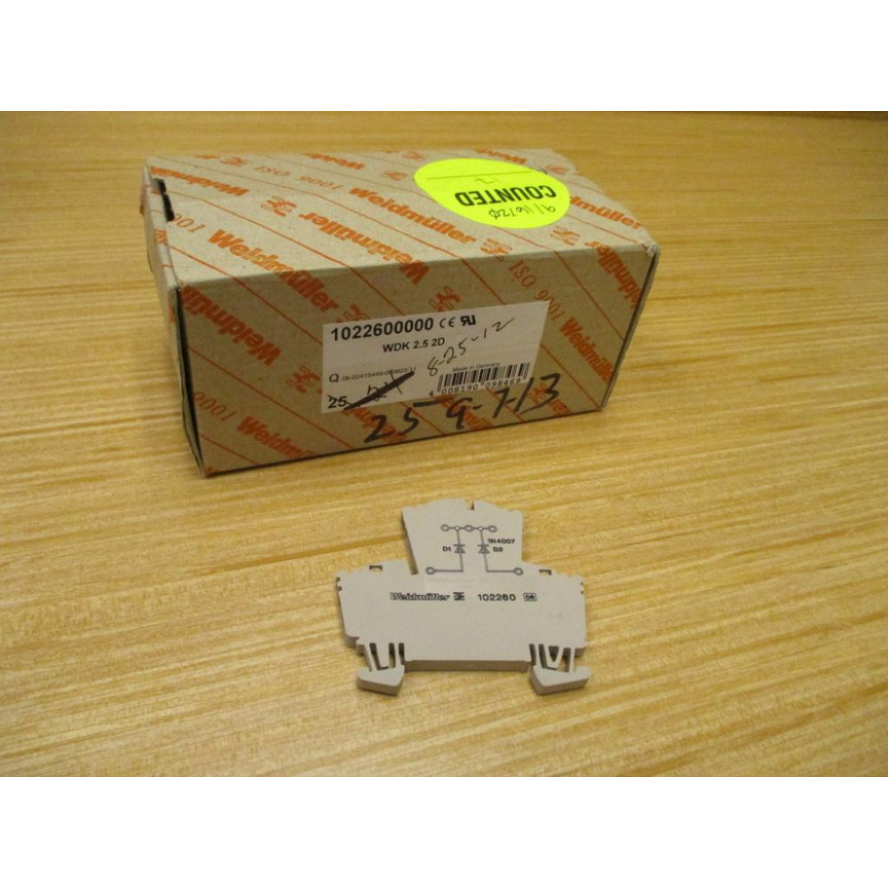 Weidmuller 1022600000 Terminal Block WDK 2.5 2D (Pack of 18)