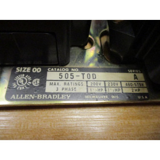 Allen Bradley 505-T0D Starter 505-TOD - Used