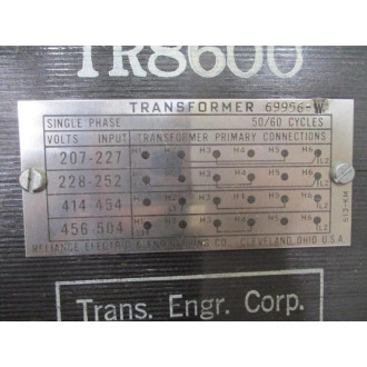 Reliance 69956-W Transformer TR8600