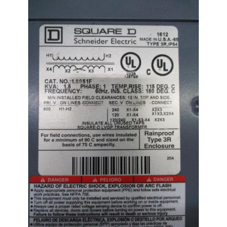 SchneiderSquare D 1.5S51F Transformer 15S51F - New No Box