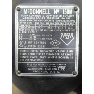 McDonnell 150M Pump Control & Low Water Cut-Off Body Only - New No Box