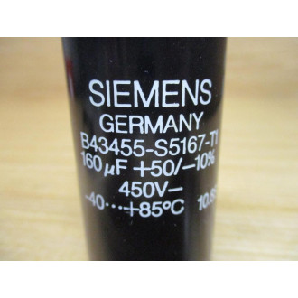 Siemens B43455-S5167-T1 Capacitor B43455S5167T1 450V 160uF - New No Box